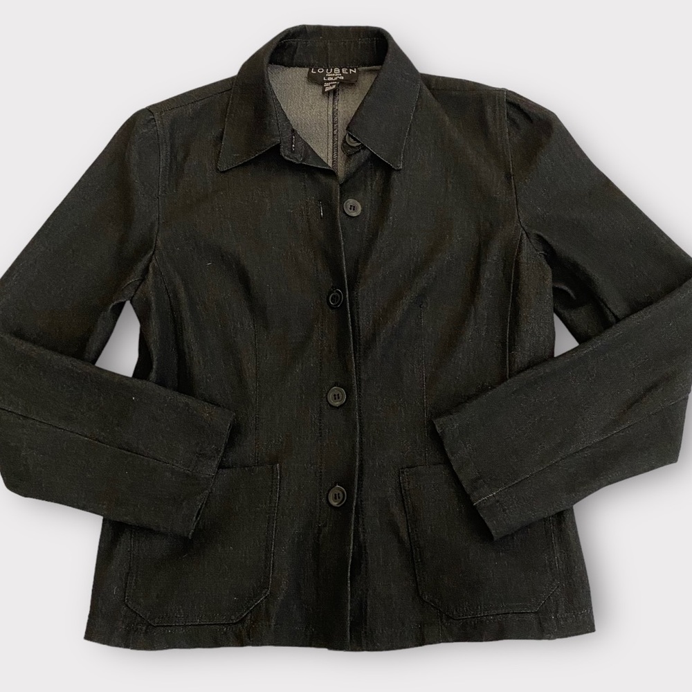Louben For Laura Women’s Jacket Size 6 Lightweight Pockets Button Front Designer
